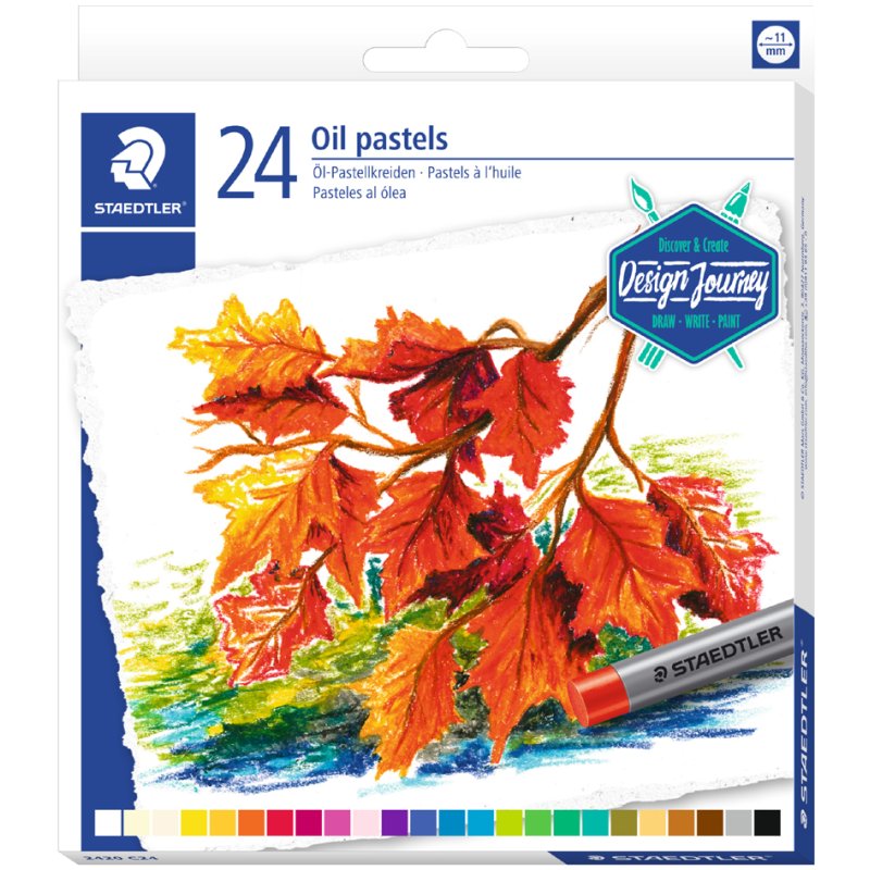 STAEDTLER pastels à l'huile Design Journey, résistants à l'eau, 12 pièces, couleurs assorties